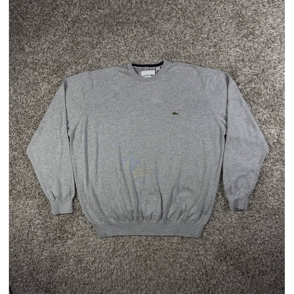 Lacoste Crew Neck Long Sleeve Gray Pullover Jumper Men's Size 3XL